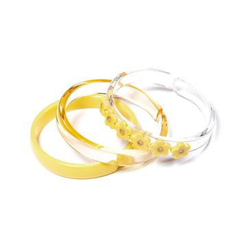 Lilies & Roses Baby Yellow Flower + Crystal Bangles