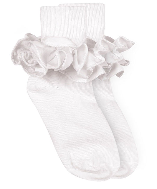 Jefferies Socks Misty Ruffle Lace Turn Cuff Socks - 1 Pair